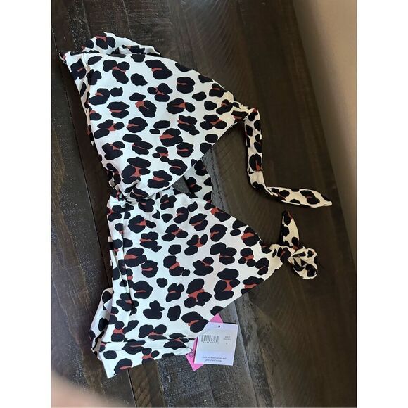 Kate Spade animal print Fiji Feline padded-cup Bandeau Bikini Top - Picture 4 of 6
